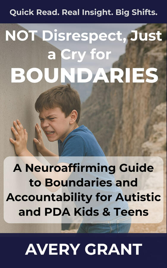 Book cover for “Not Disrespect, Just a Cry for Boundaries: A Neuroaffirming Guide to Boundaries and Accountability for Autistic and PDA Kids,” focused on limits and trust.